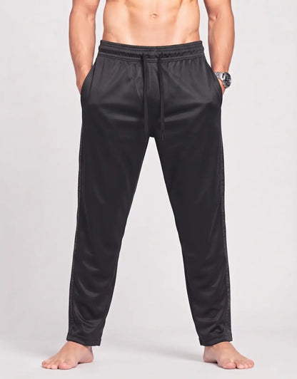 Game Time Men Sports Polyester Black Trackpants S