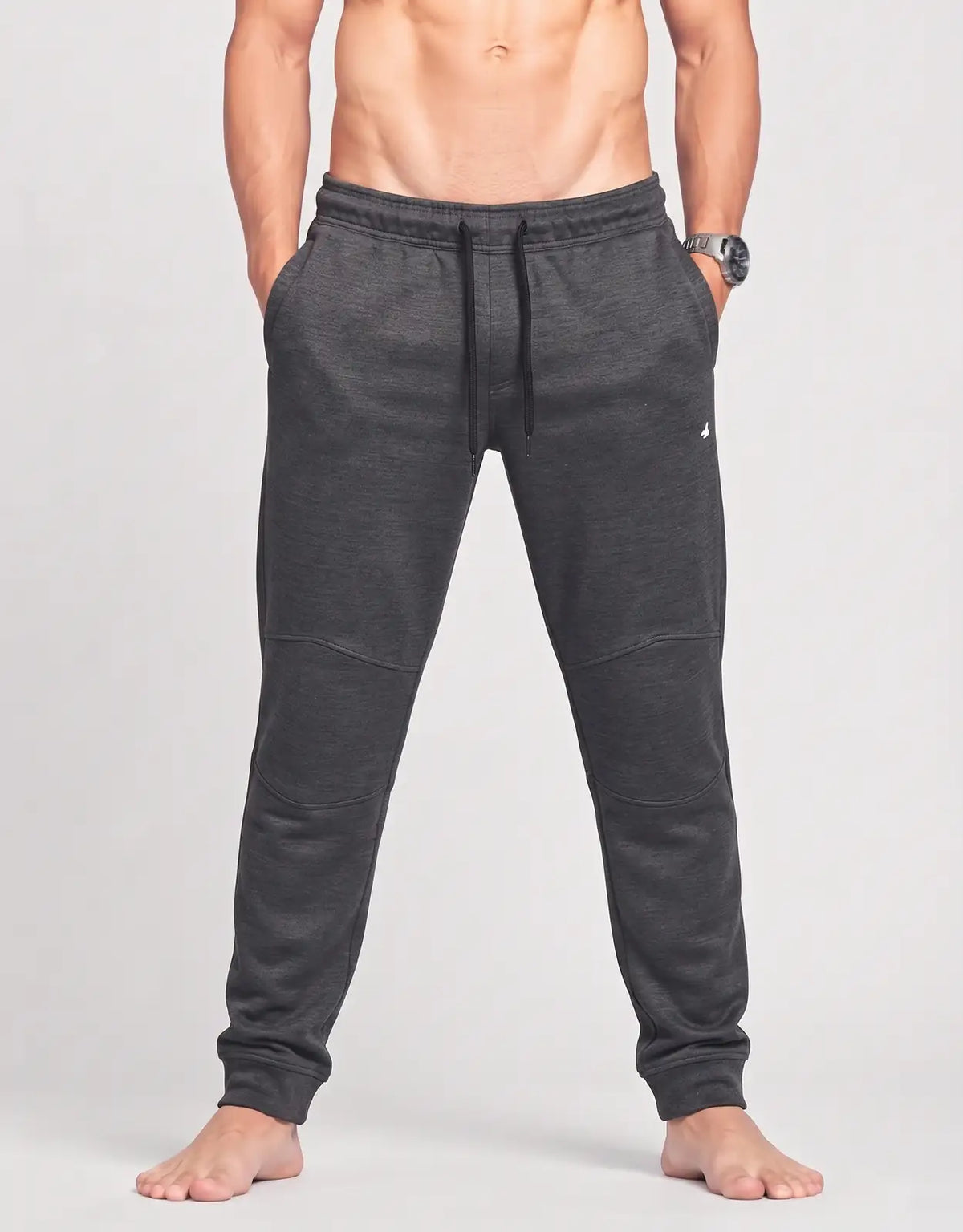 Place Men Sports Polyester Charcoal Trackpants XL