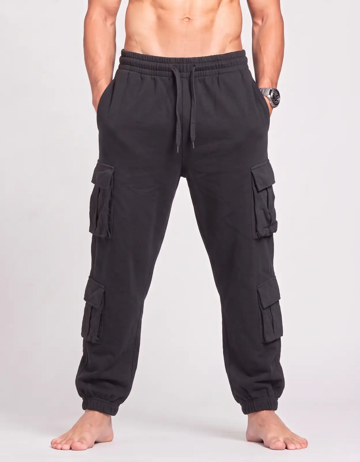 Garage Men Sports Cotton Black Trackpants S