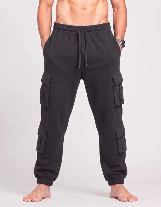 Garage Men Sports Cotton Black Trackpants S