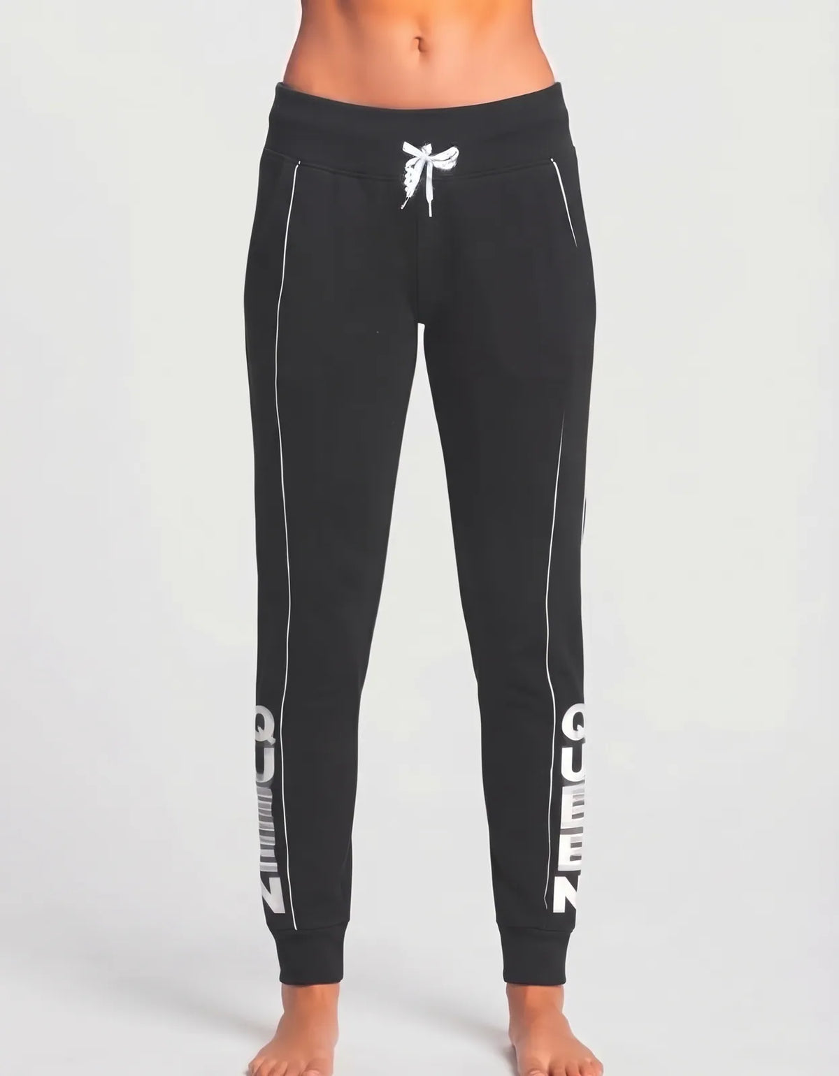 Love Women Black Sport Trouser - Preloved Ladies Trousers Pakistan - Summer Polyester - Size 26 to 28