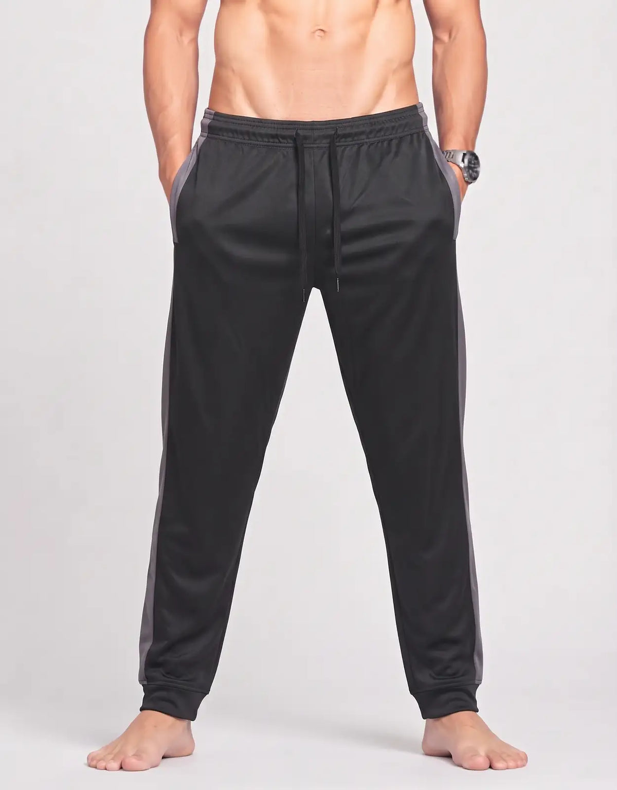 AND 1 Men Sports Polyester Black Trackpants L