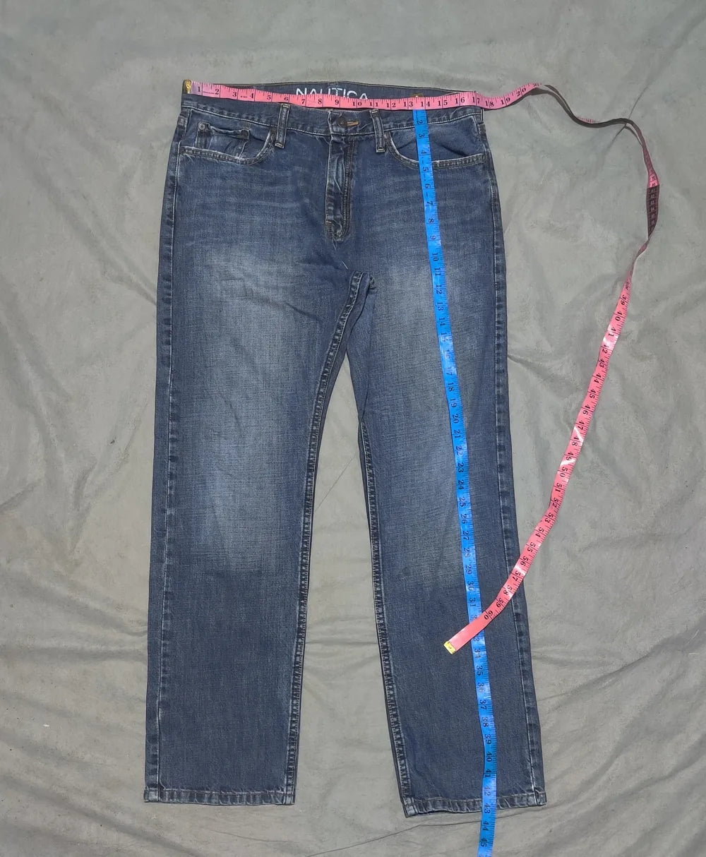 Nautica Women Cotton Blue Jeans L - additional view 4