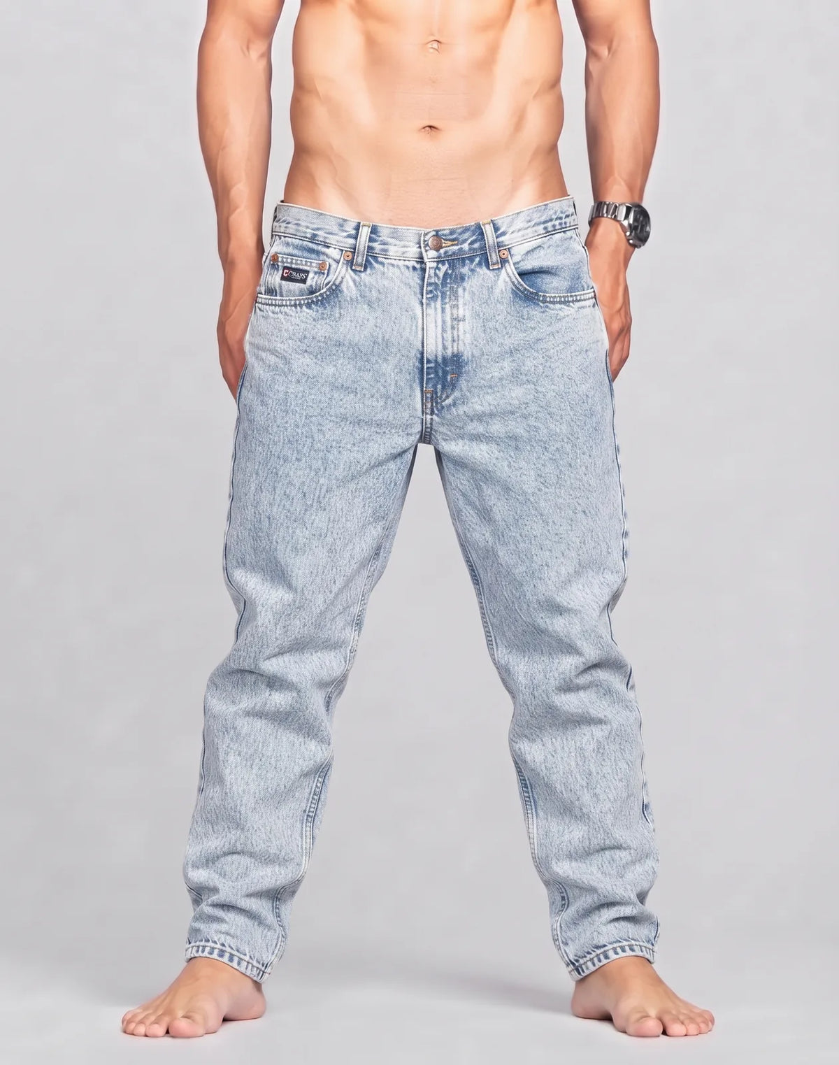 Chaps Men Cotton Light Blue Jeans L