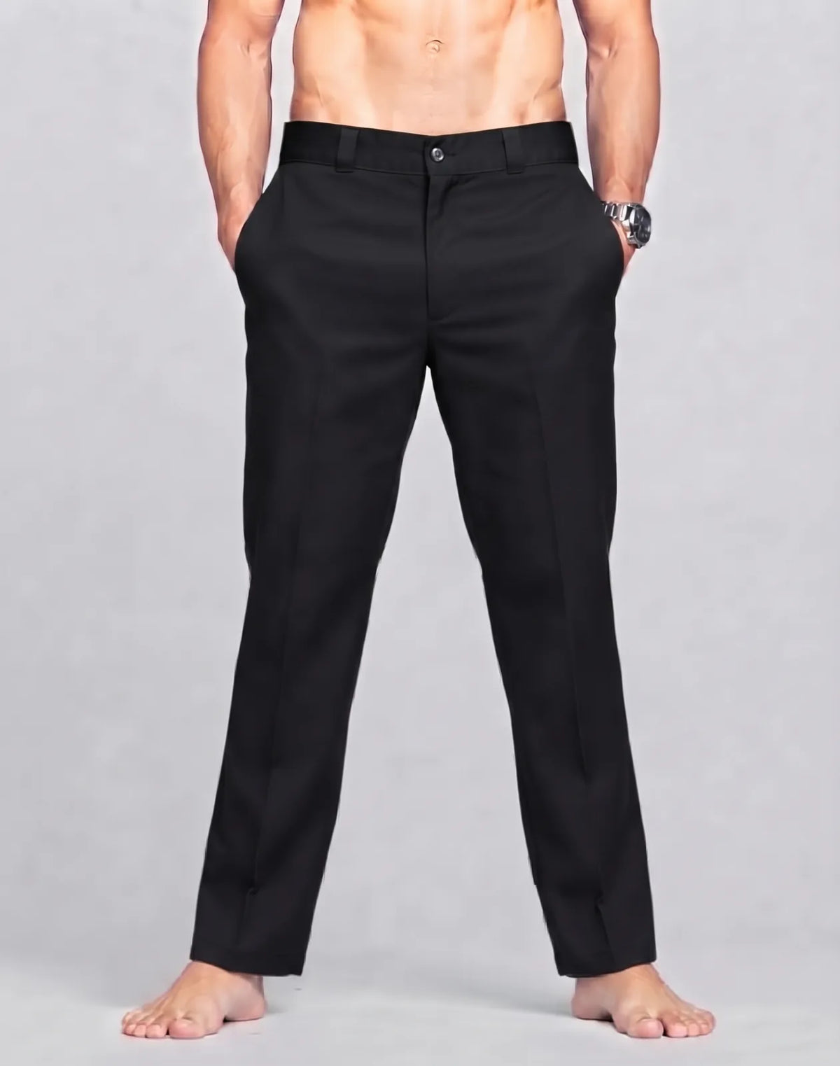 Murphy & Hartelius Men Cotton Black Chinos L