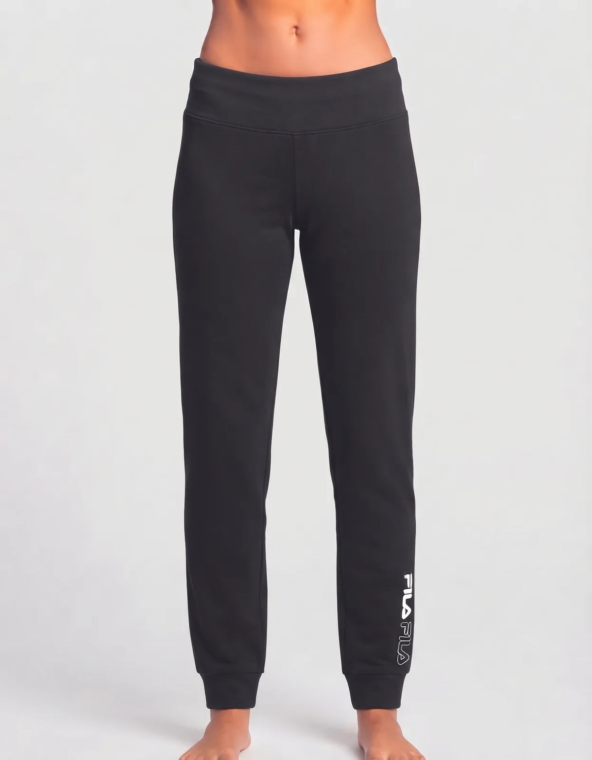 Fila Women Cotton Black White Winter Trousers L