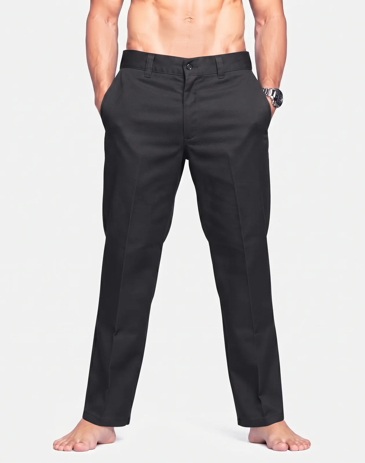 Tommy Hilfiger Men Cotton Black Chinos L