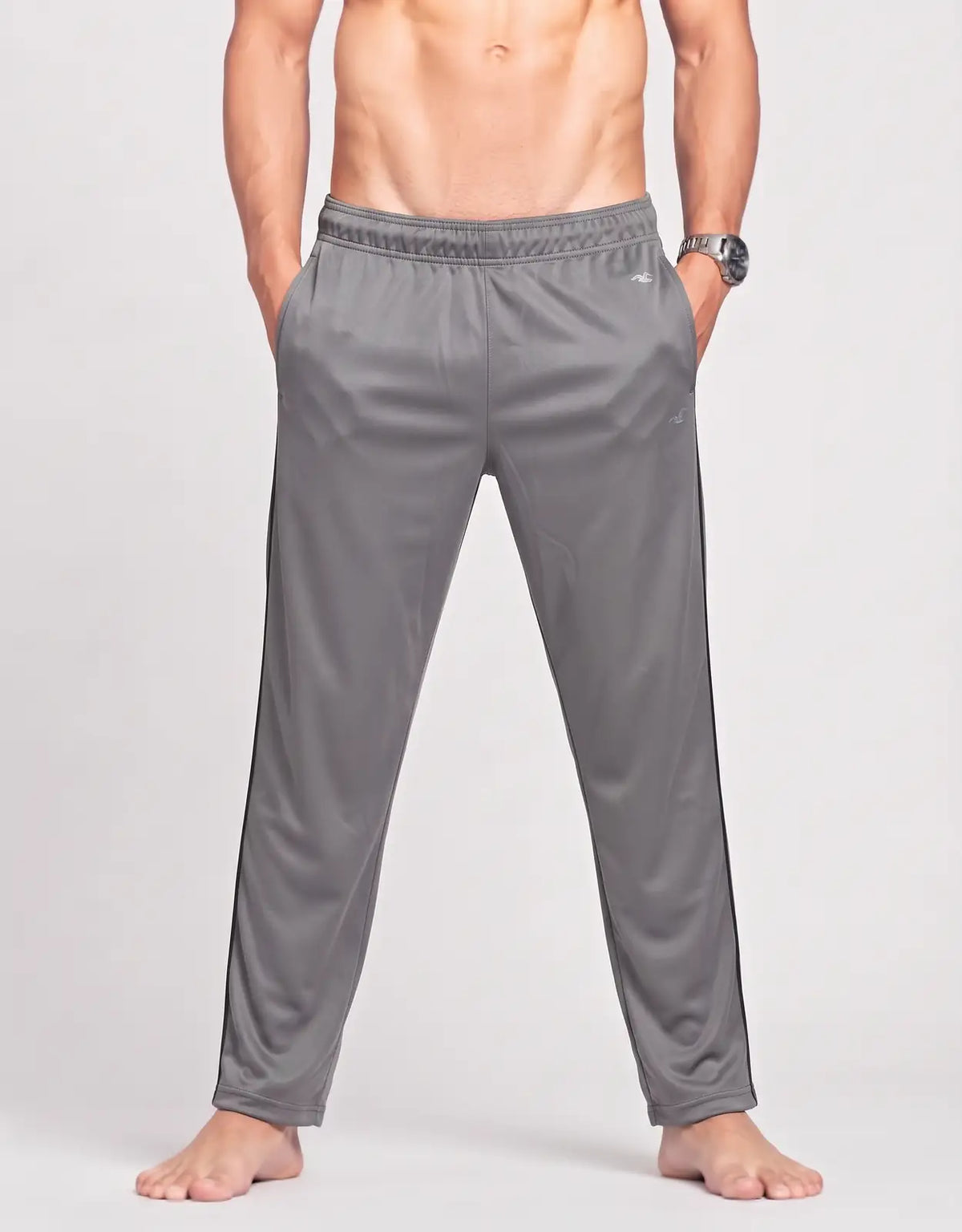 Athletic Works Men Sports Polyester Gray Trackpants S