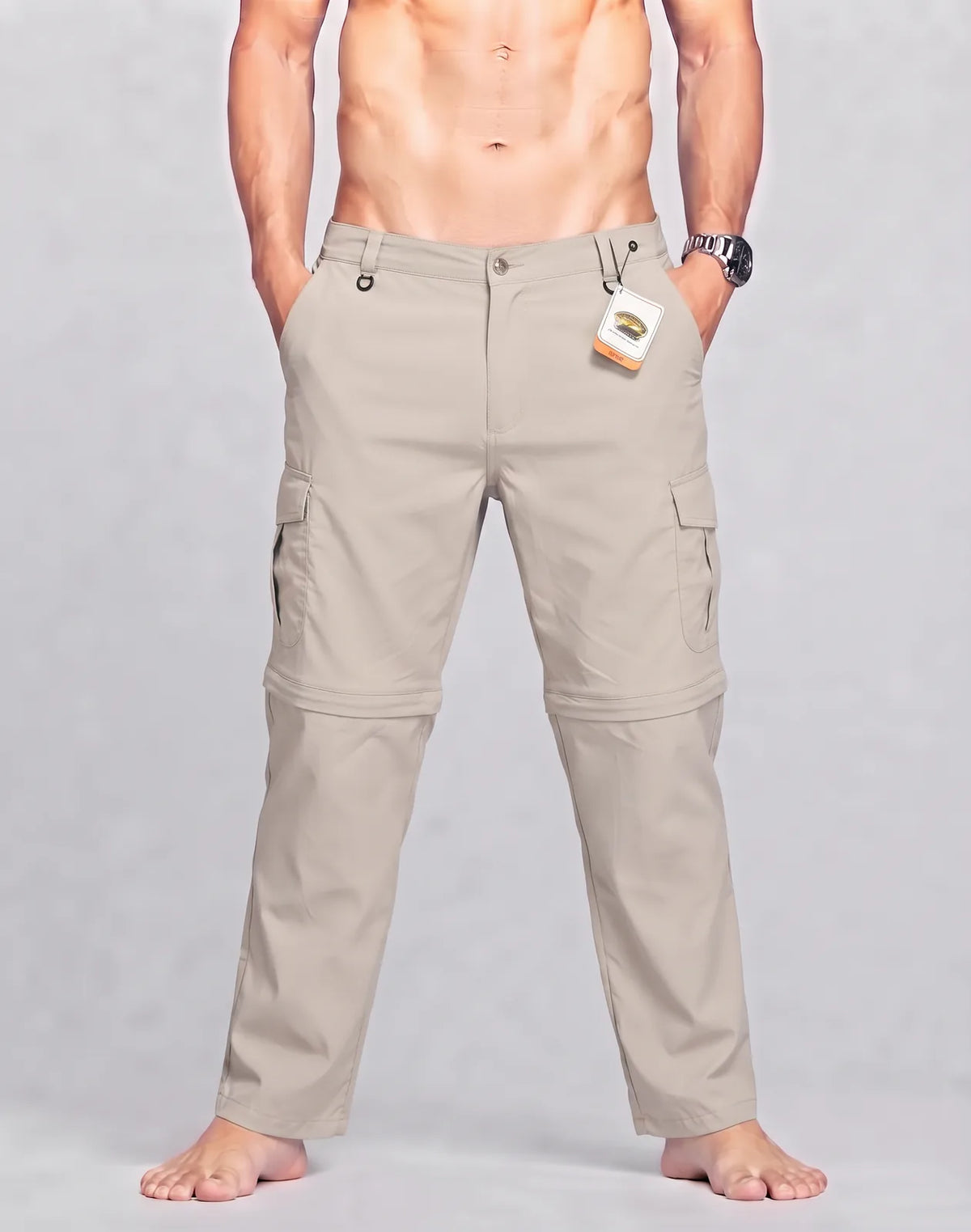 Whiskey River Men Nylon Beige Cargo Pants XL