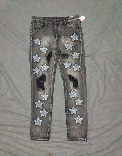 Preloved Women Cotton Dark Gray Light Blue Jeans M - additional view 3