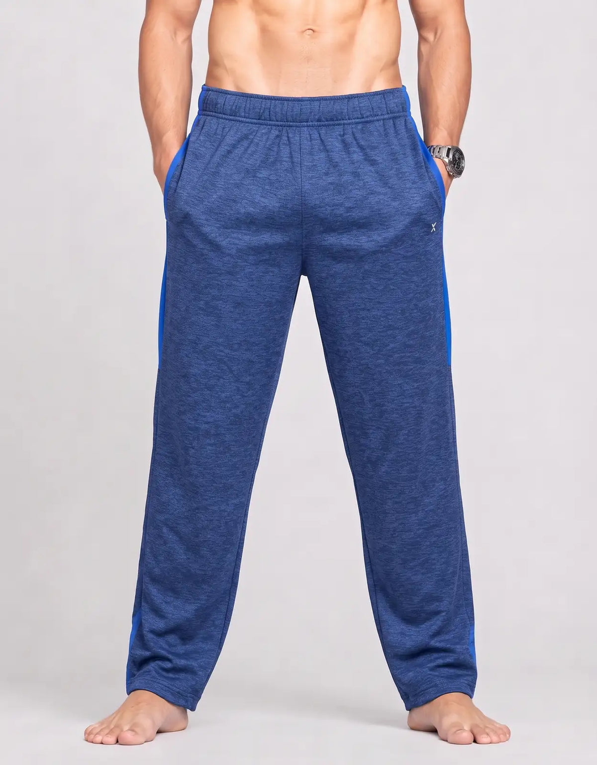 Xersion Men Sports Polyester Blue Trackpants XL