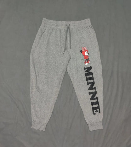 Disney Women Cotton Light Grey Black Winter Trousers XL - additional view 3