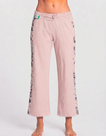 Tristan Women Sports Polyester Light Pink Black Trackpants L
