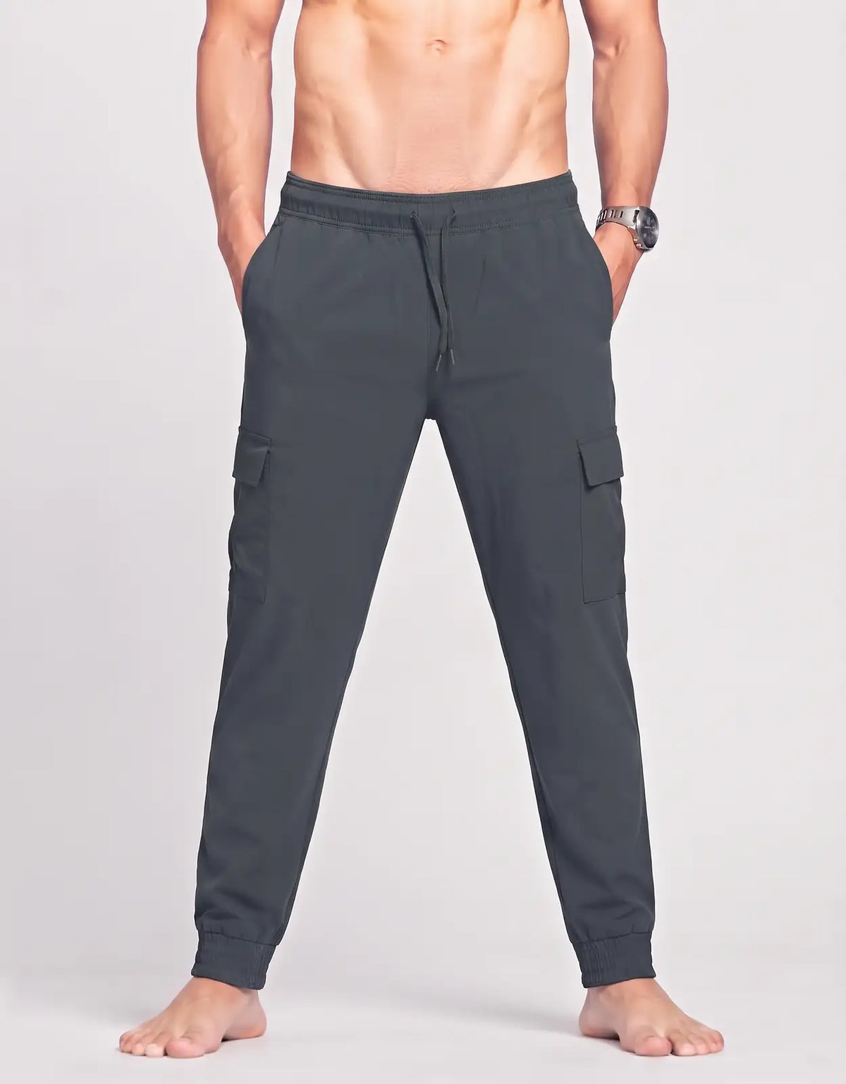 All In Motion Men Sports Polyester Charcoal Trackpants M