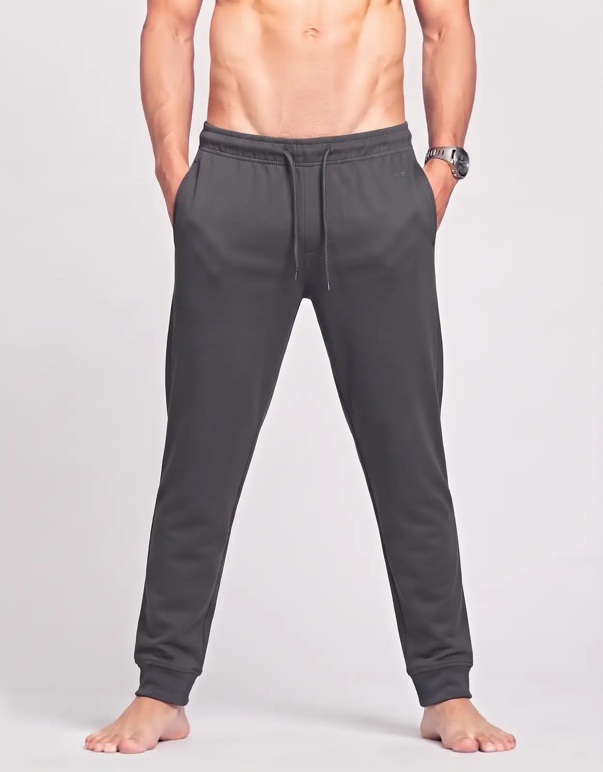Abercrombie Men Sports Polyester Charcoal Trackpants M