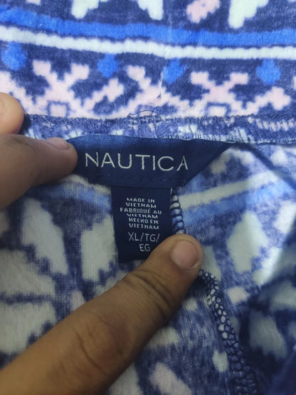 Nautica Women Sports Polyester Navy Blue White Pink Trackpants XL - additional view 2