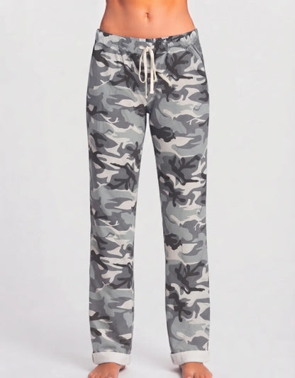 Preloved Women Sports Polyester Grey White Black Trackpants 2XL
