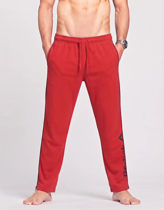Reebok Men Sports Cotton Red Trackpants S