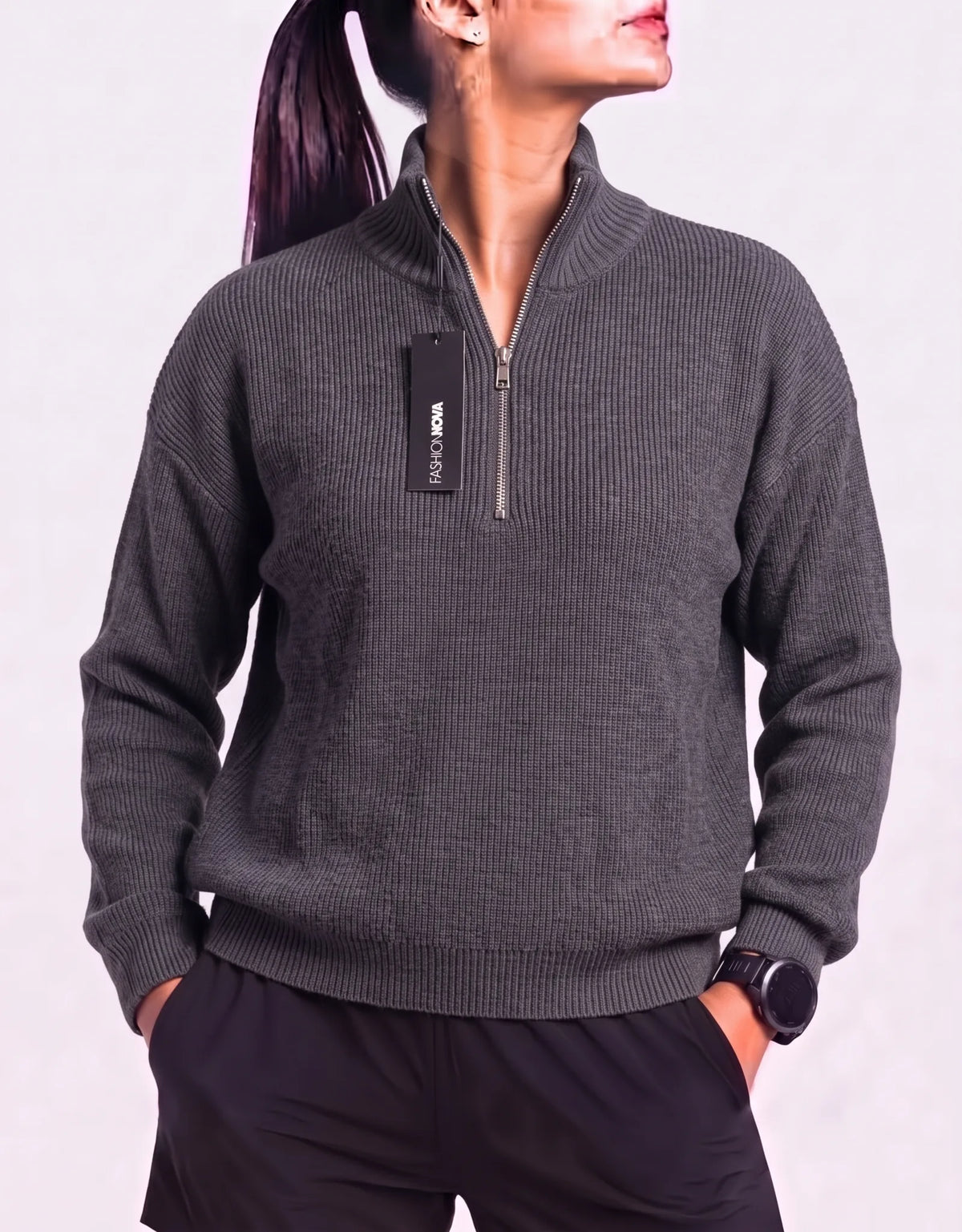 Fashion Nova Women Polyester Gray Sweatshirt XL – Preloved Labels