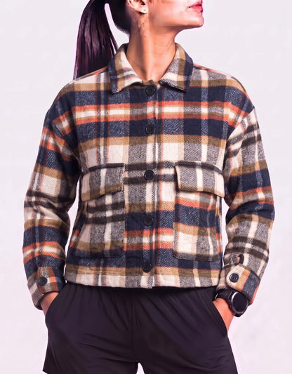 Fashion Women Beige Checkered Sweatshirt S – Preloved Labels