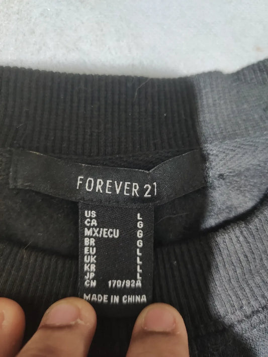 Forever 21 Women Cotton Black Sweatshirt L – Preloved Labels (view 2)