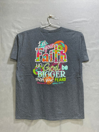 Fruit Of The Loom Gray Cotton T Shirt For Men M - Preloved Labels