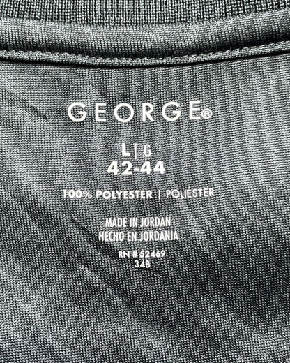 George Black Polyester Sport Polo T Shirt For Men Large - Preloved Labels
