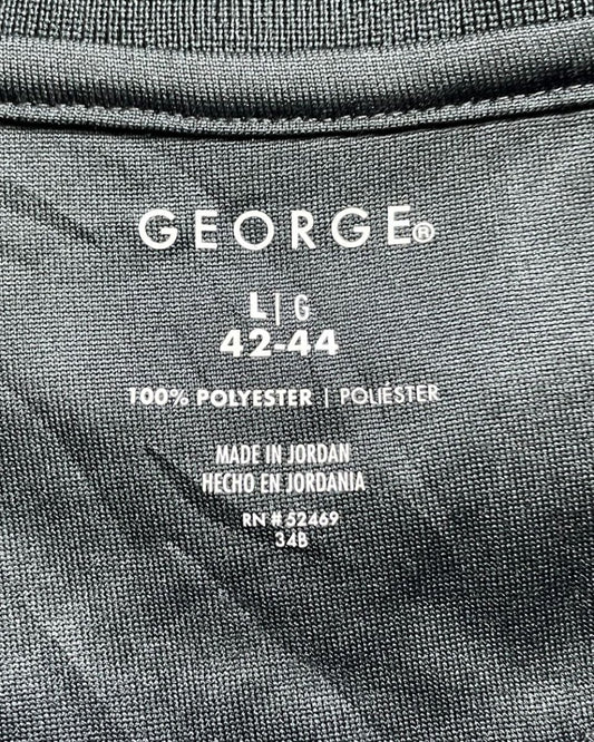 George Black Polyester Sport Polo T Shirt For Men Large - Preloved Labels