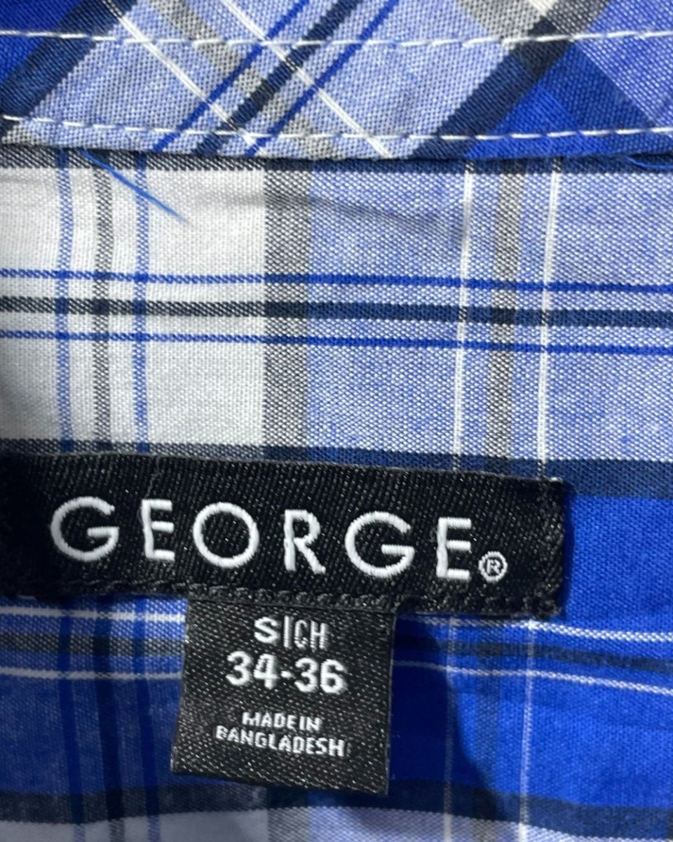 George Blue Cotton Shirt For Men M - Preloved Labels