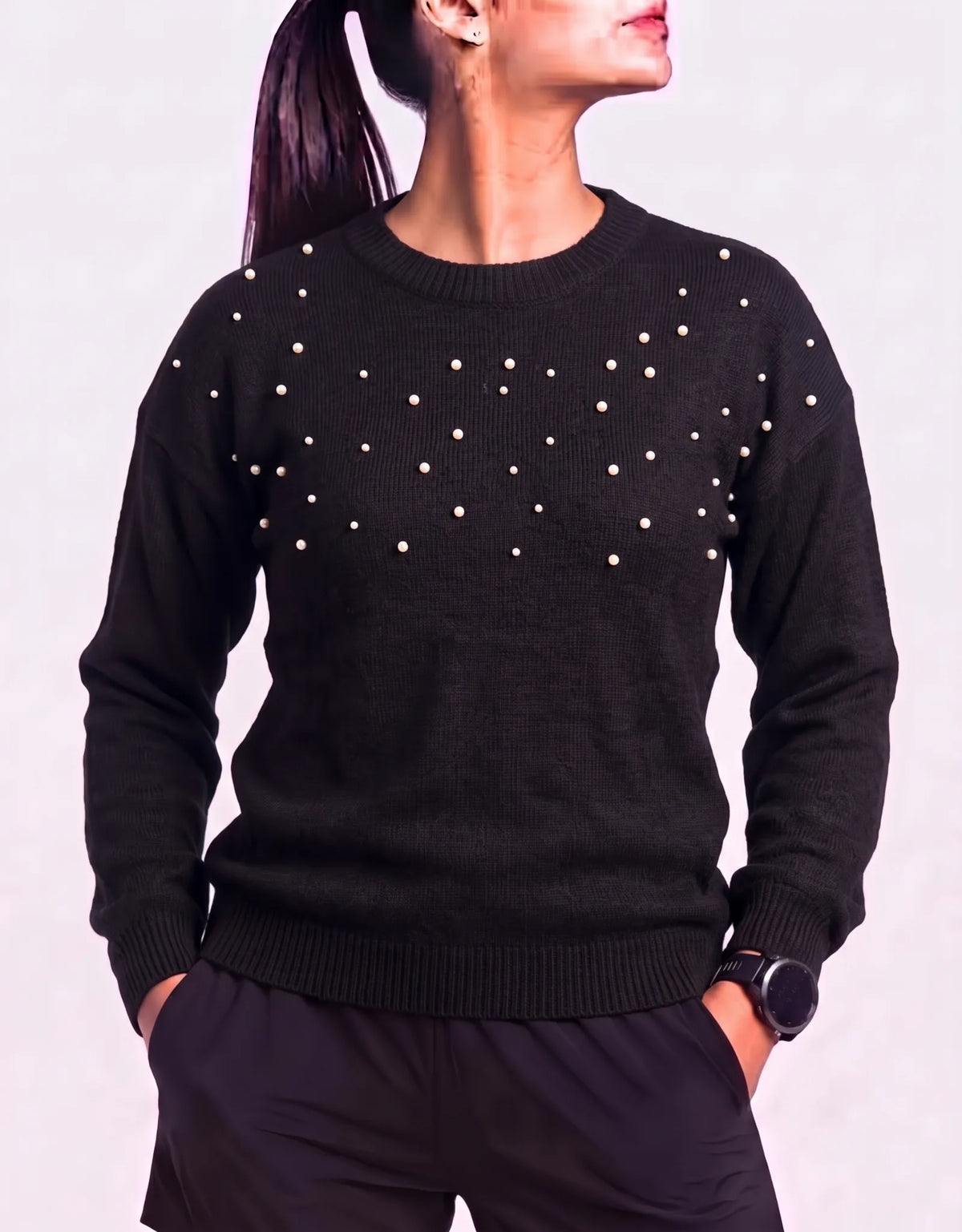 George Women Polyester Black Sweater 3XL – Preloved Labels