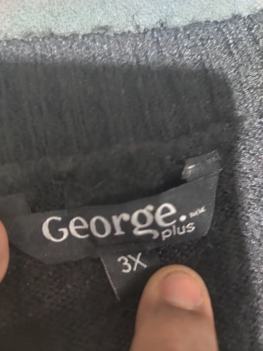 George Women Polyester Black Sweater 3XL – Preloved Labels (view 2)