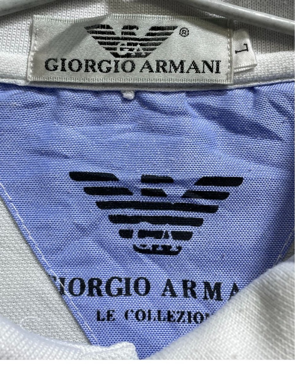 Giorgio Armani White Cotton Polo T Shirt For Men Large - Preloved Labels