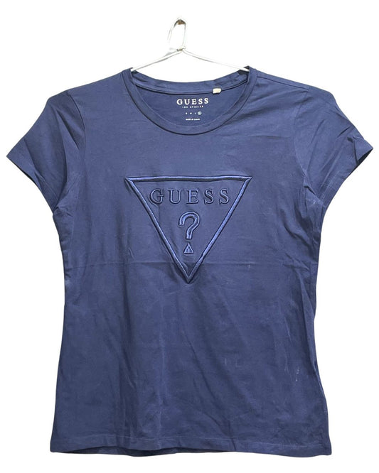 Guess Blue Cotton For Women T Shirt L - Preloved Labels