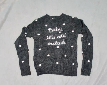 H&M Women Gray Polka Dot Sweater S – Preloved Labels (view 3)