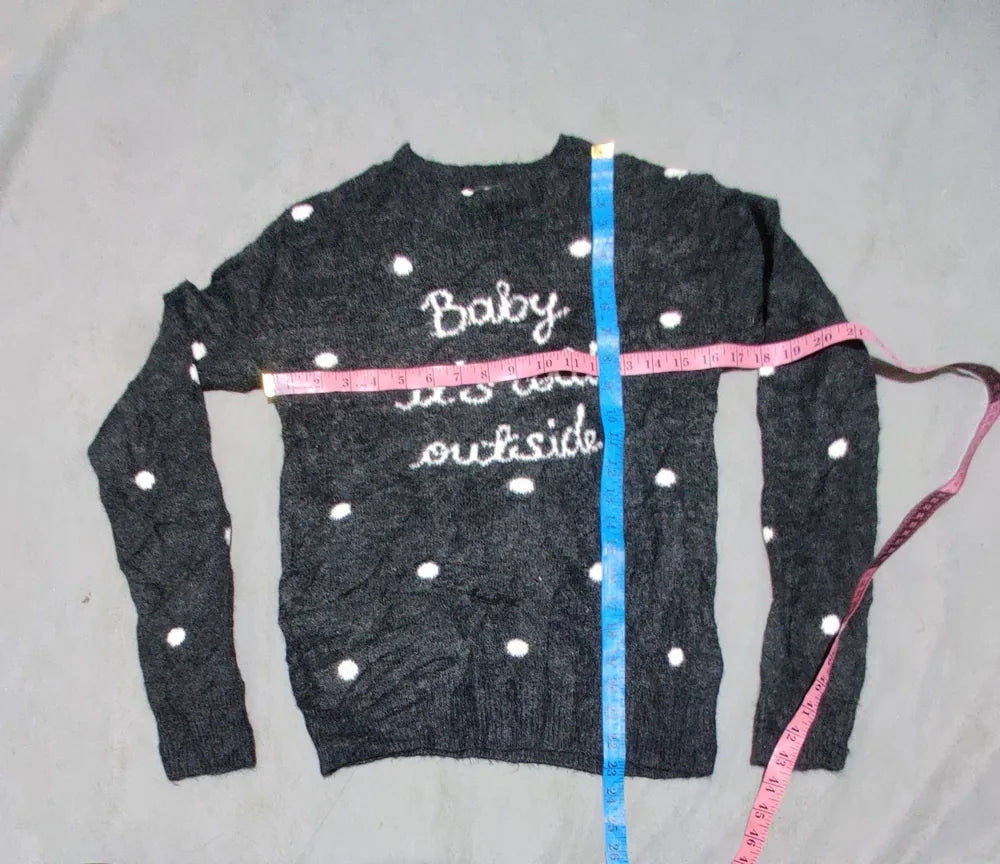H&M Women Gray Polka Dot Sweater S – Preloved Labels (view 4)