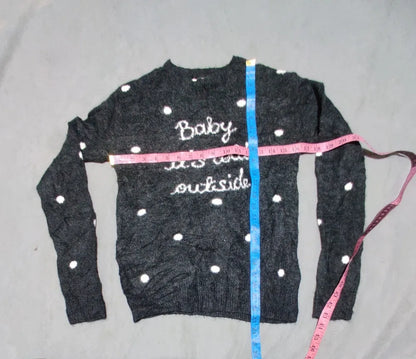 H&M Women Gray Polka Dot Sweater S – Preloved Labels (view 4)