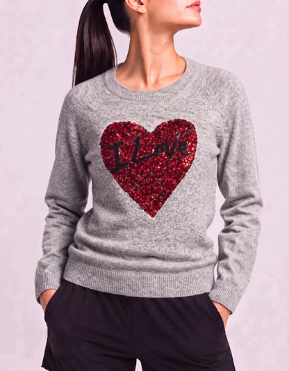 H&M Women Polyester Gray Red Sweater S – Preloved Labels