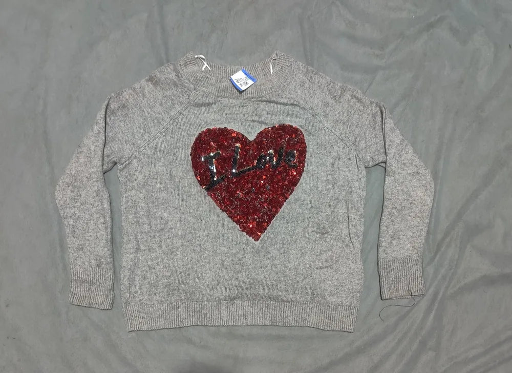 H&M Women Polyester Gray Red Sweater S – Preloved Labels (view 4)