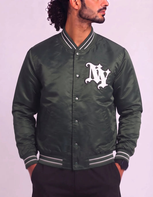 H&M Men Green Stadium Jacket