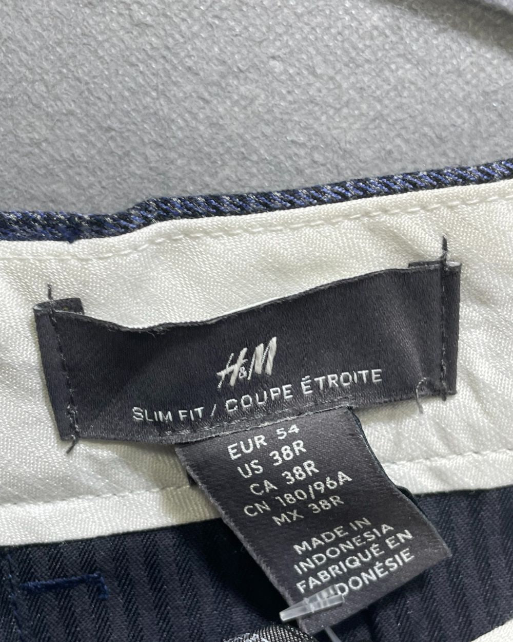 H&M Blue Polyester Dress Pant For Men L - Preloved Labels