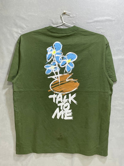 H&M Green Cotton T Shirt For Men L - Preloved Labels