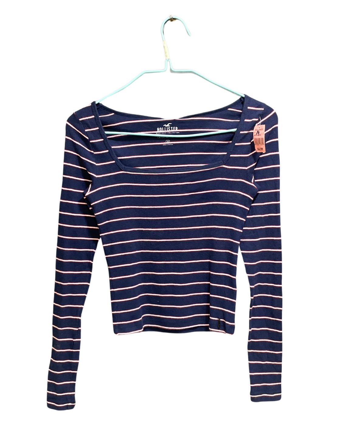 Hollister Blue Cotton For Women T Shirt M - Preloved Labels