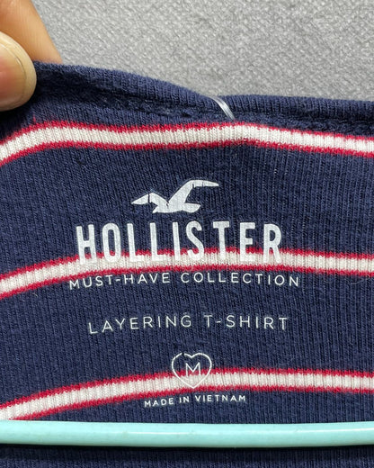 Hollister Blue Cotton For Women T Shirt M - Preloved Labels