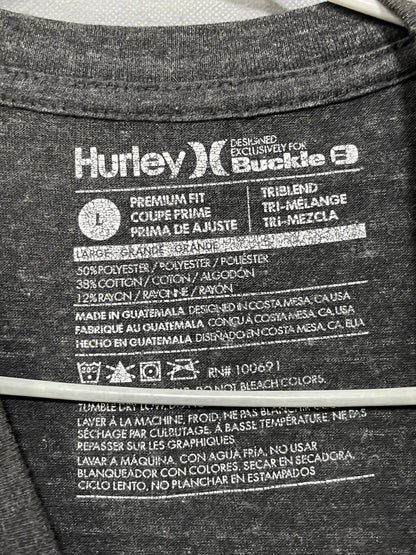 Hurley Gray Cotton T Shirt For Men L - Preloved Labels