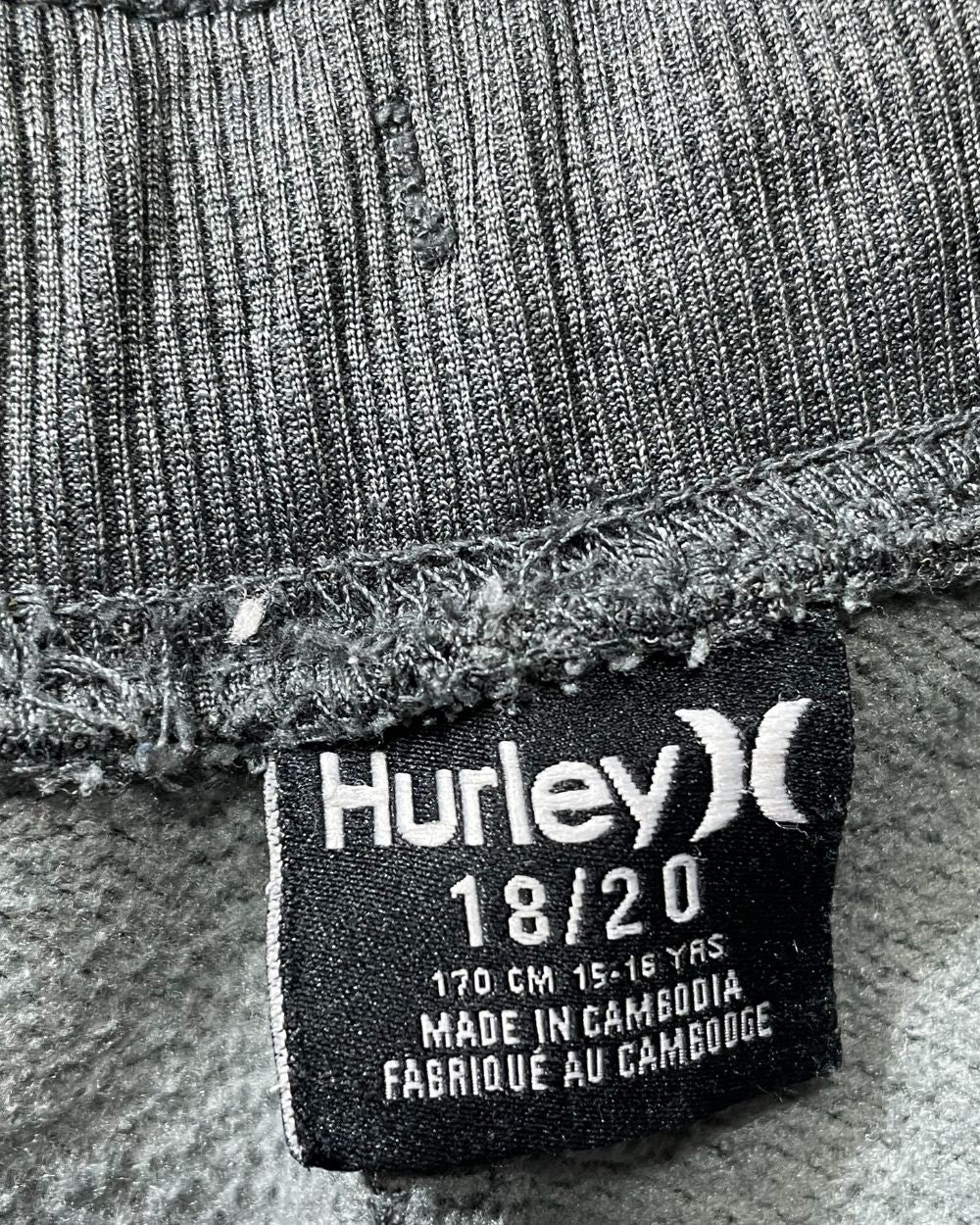 Hurley Gray Polyester Jersey For Boy 20 Years - Preloved Labels