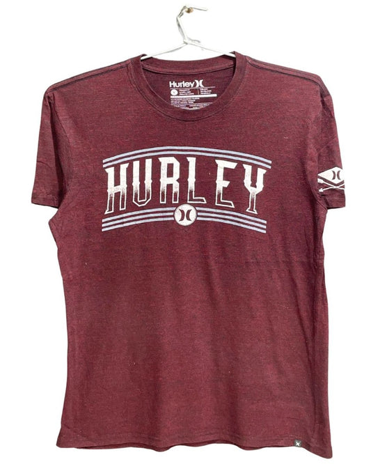 Hurley Maroon Cotton T Shirt For Men L - Preloved Labels