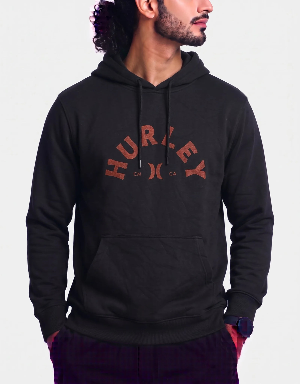 Hurley Men Cotton Fleece Black Hoodie S – Preloved Labels