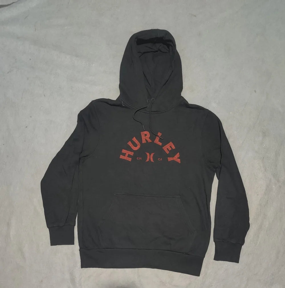 Hurley Men Cotton Fleece Black Hoodie S – Preloved Labels (view 2)