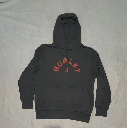 Hurley Men Cotton Fleece Black Hoodie S – Preloved Labels (view 2)