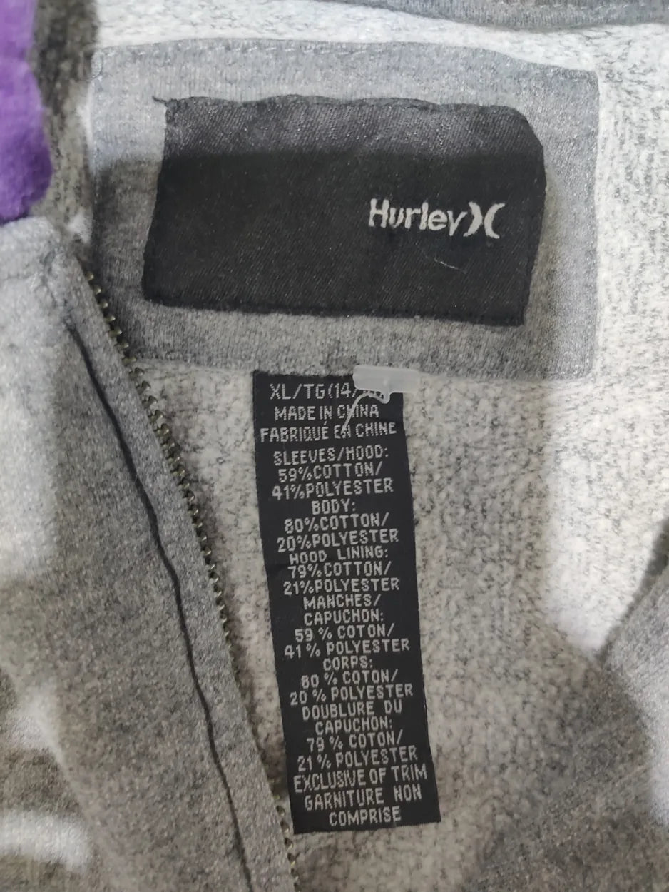 Hurley Women Cotton Gray Purple Zipper XL – Preloved Labels (view 2)